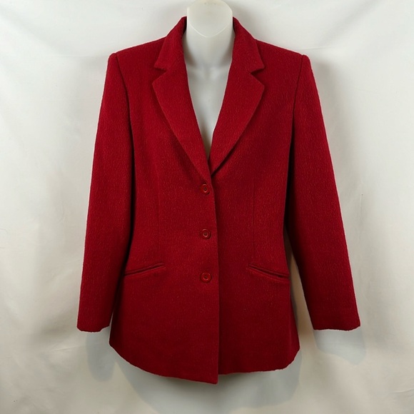 Ralph Lauren Rugby Retired Line Single Breasted Lamb Wool‎ - Alpaca Red Jacket S - Picture 1 of 11